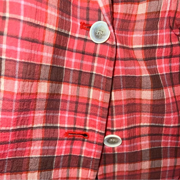 Talbots Plaid Crinkle Crepe Lightweight Blazer Jacket Womens Size 10 - Picture 4 of 5